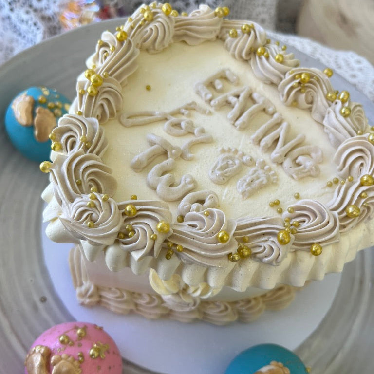 Mini Heart Gender Reveal Cake