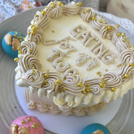 Mini Heart Gender Reveal Cake