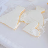 Fondant iced Wedding dress and heart cookies 